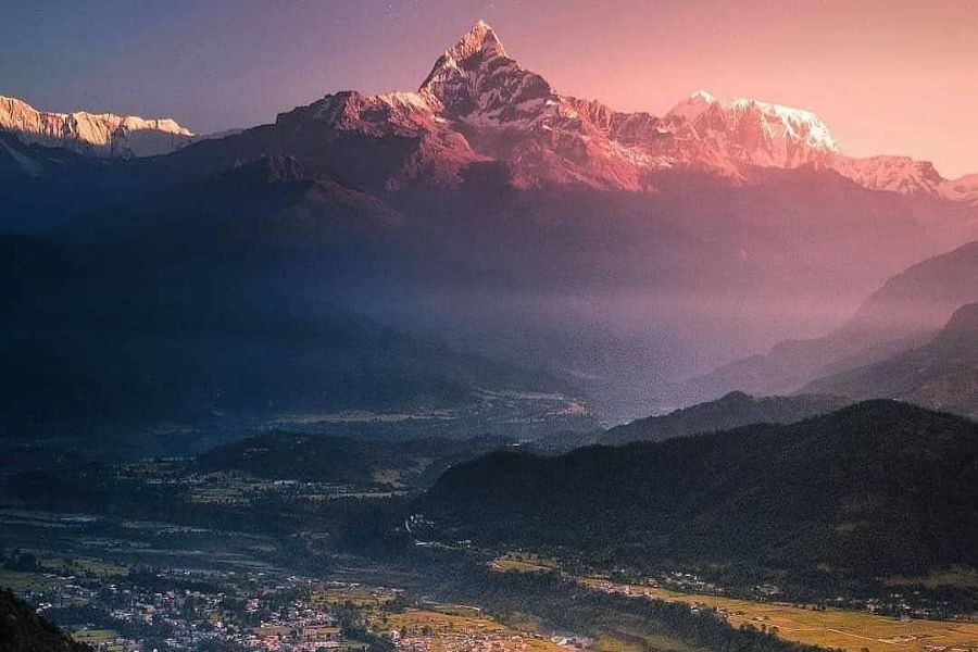 Beautiful Machhapuchre Mountain view from Sarankot - Pokhara